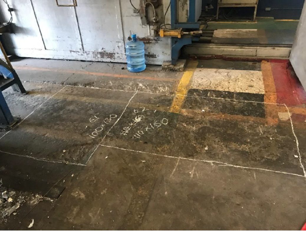 Completed floor slab restoration